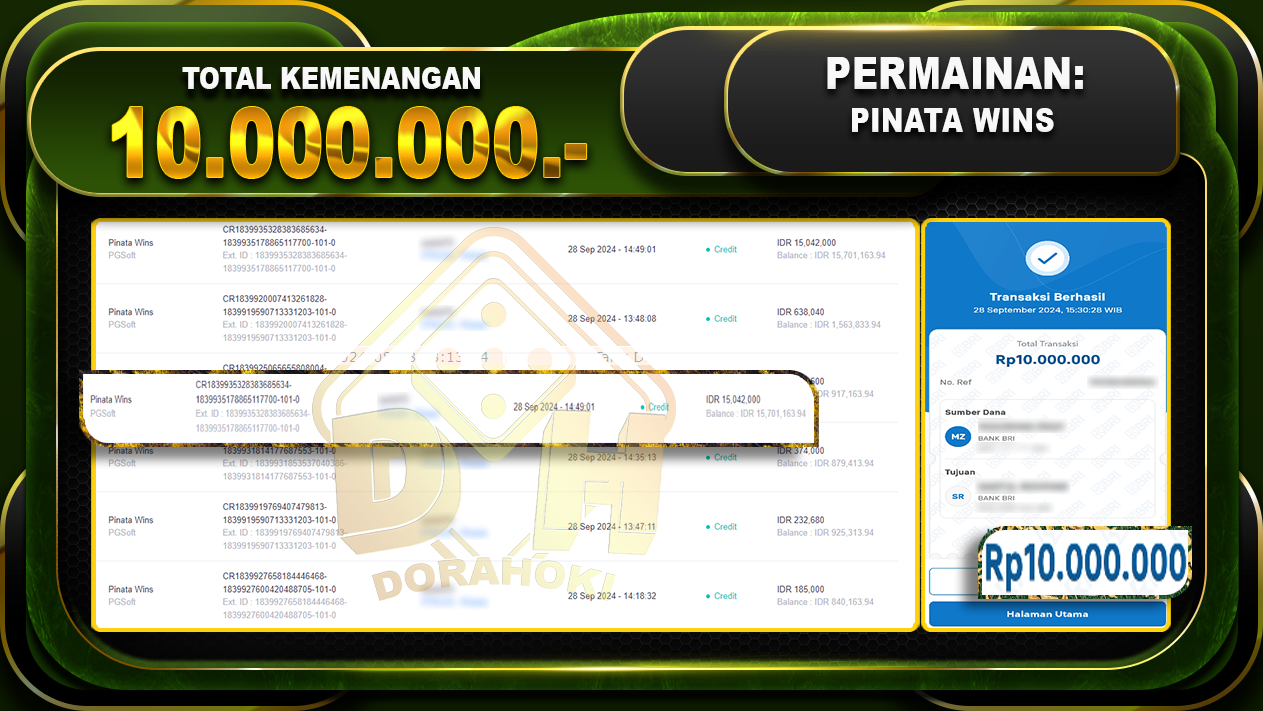 Pinata Wins Rp.10.000.000