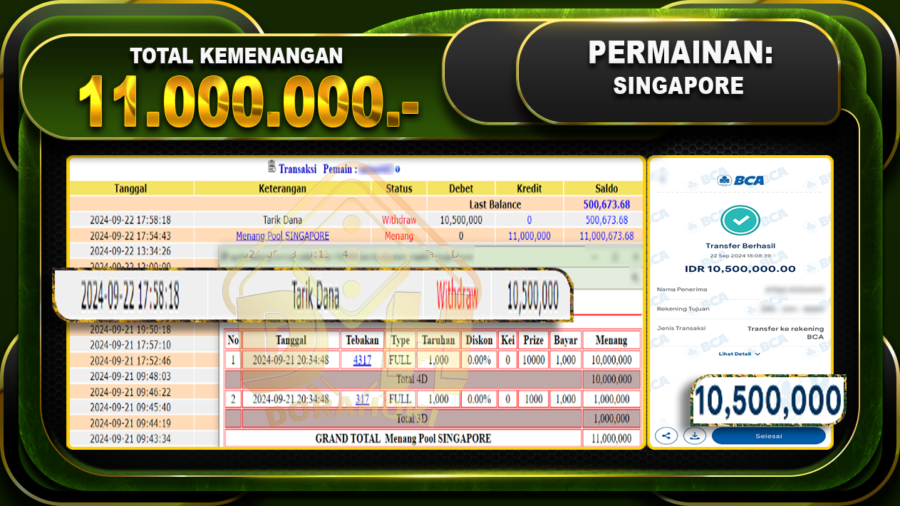 TOGEL SINGAPORE Rp.11.000.000