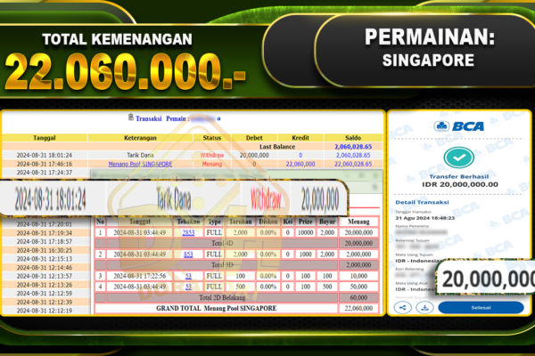 TOGEL SINGAPORE Rp 22.060.000