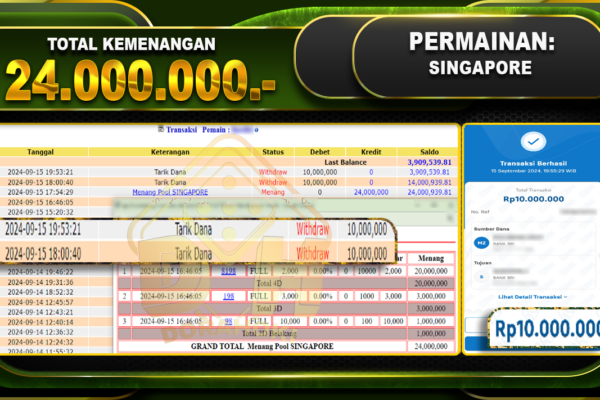 TOGEL SINGAPORE Rp. 24.000.000