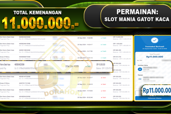 Slot Mania Gatot Kaca Rp.11.000.000