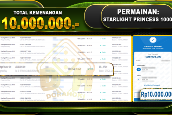 Starlight Princess 1000 Rp. 10.000.000