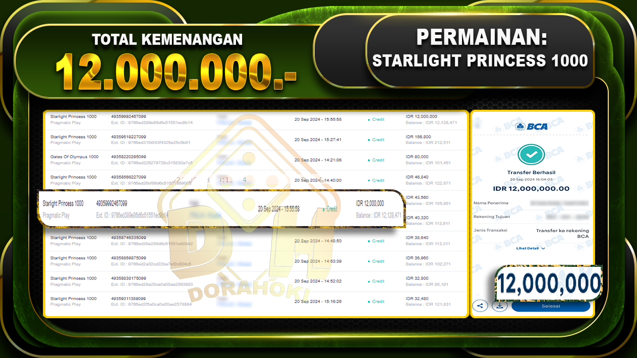 Starlight Princess 1000 Rp.12.000.000