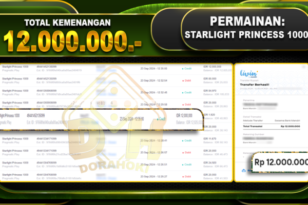 Starlight Princess 1000 Rp.12.000.000