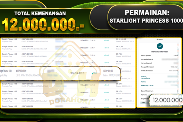 Starlight Princess 1000 Rp 12.000.000