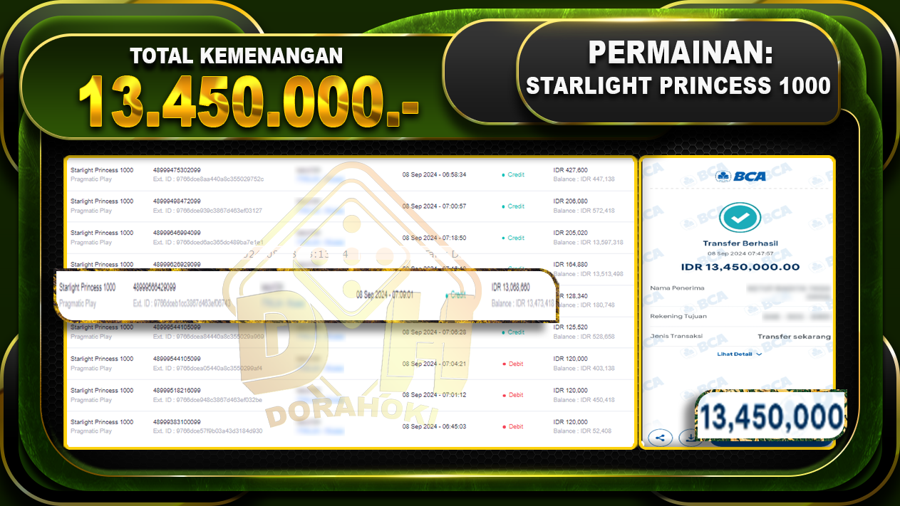 Starlight Princess 1000 Rp. 13.450.000