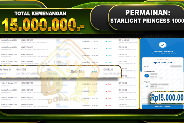 Starlight Princess 1000 Rp.15.000.000