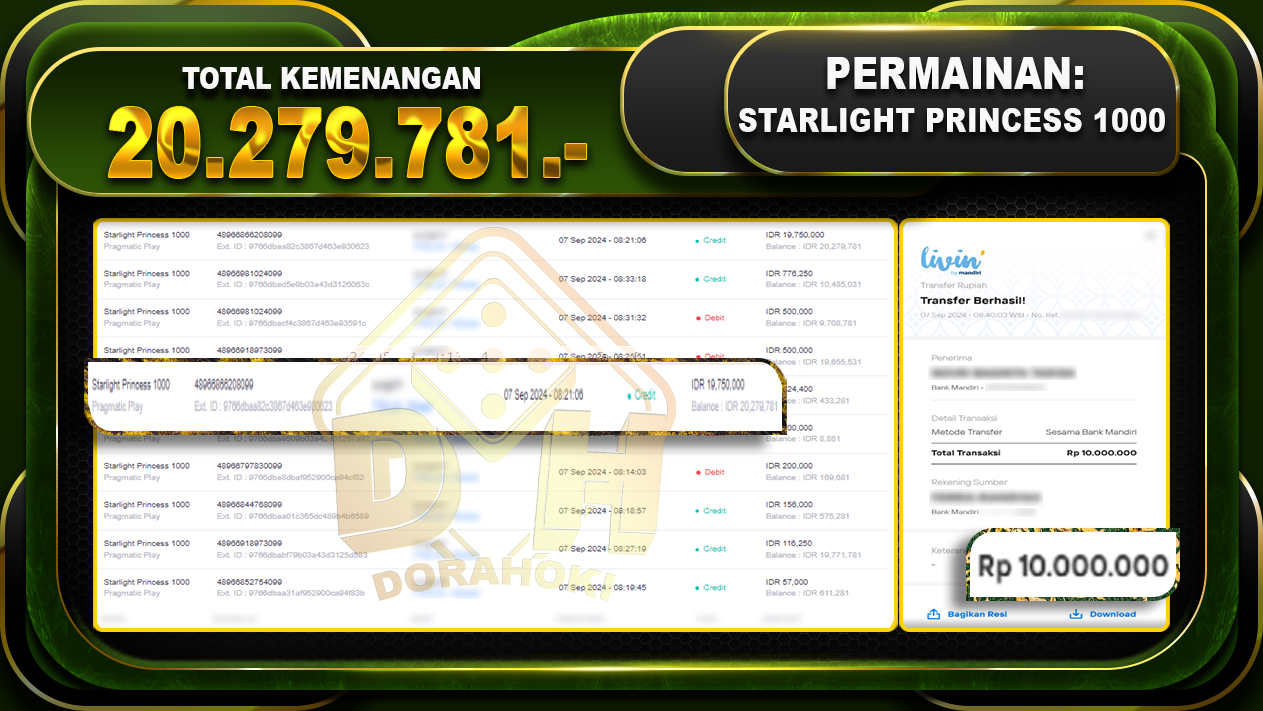 Starlight Princess 1000 Rp 20.279.781