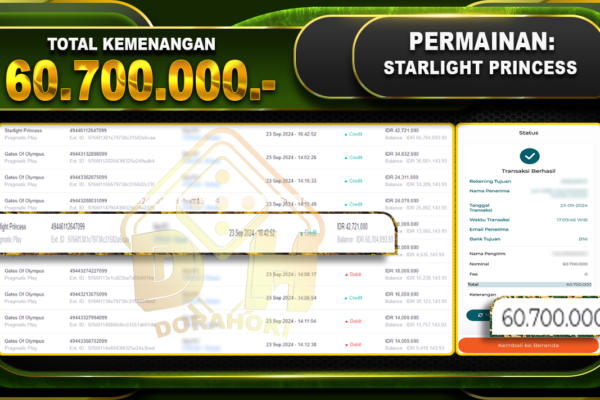 Starlight Princess 1000 Rp.60.700.000