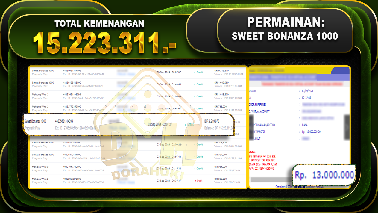 Sweet Bonanza 1000 Rp 15.223.311