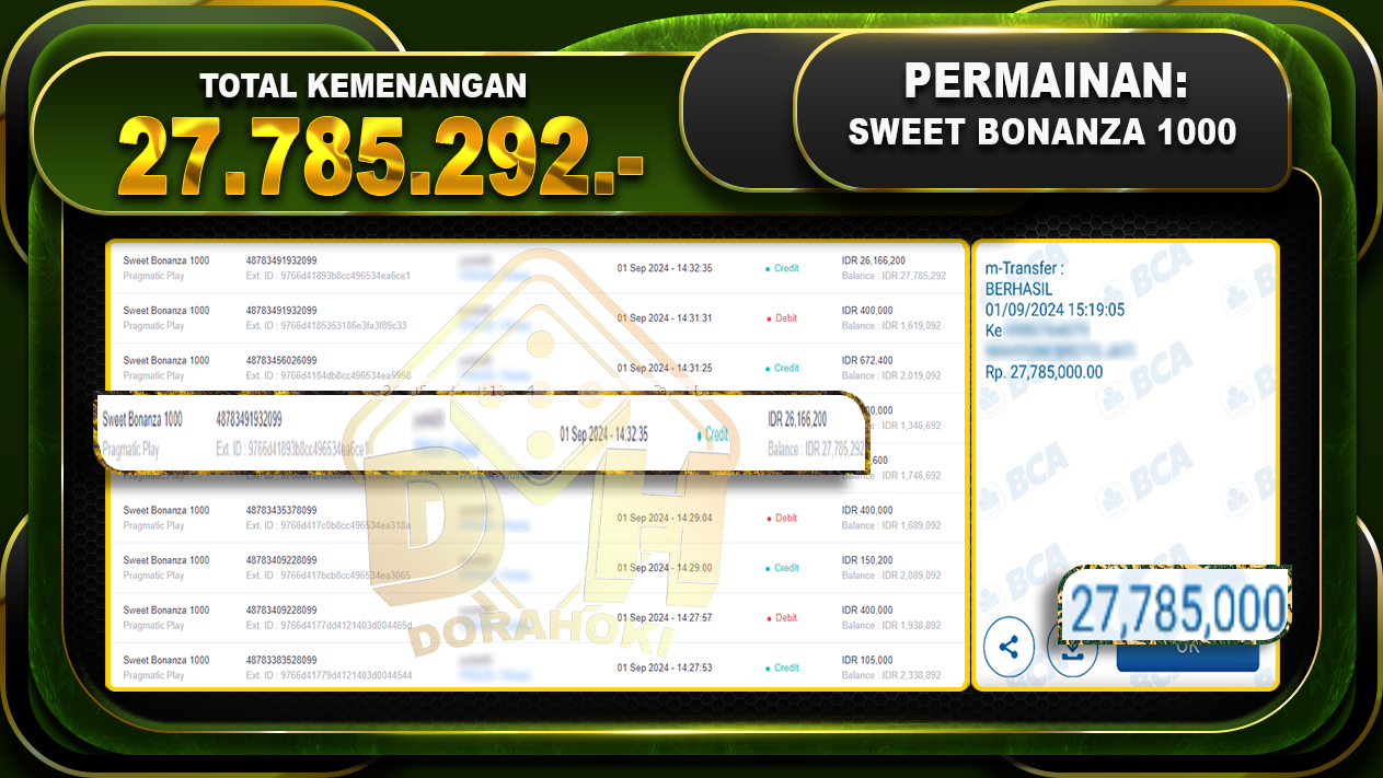 Sweet Bonanza 1000 Rp 27.785.292