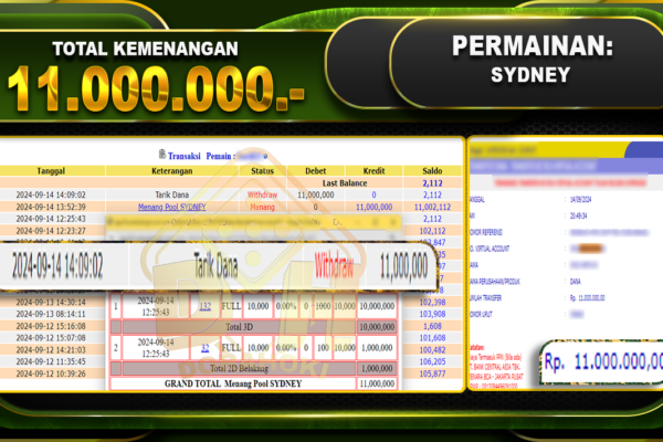 TOGEL SYDNEY Rp 11,000,000