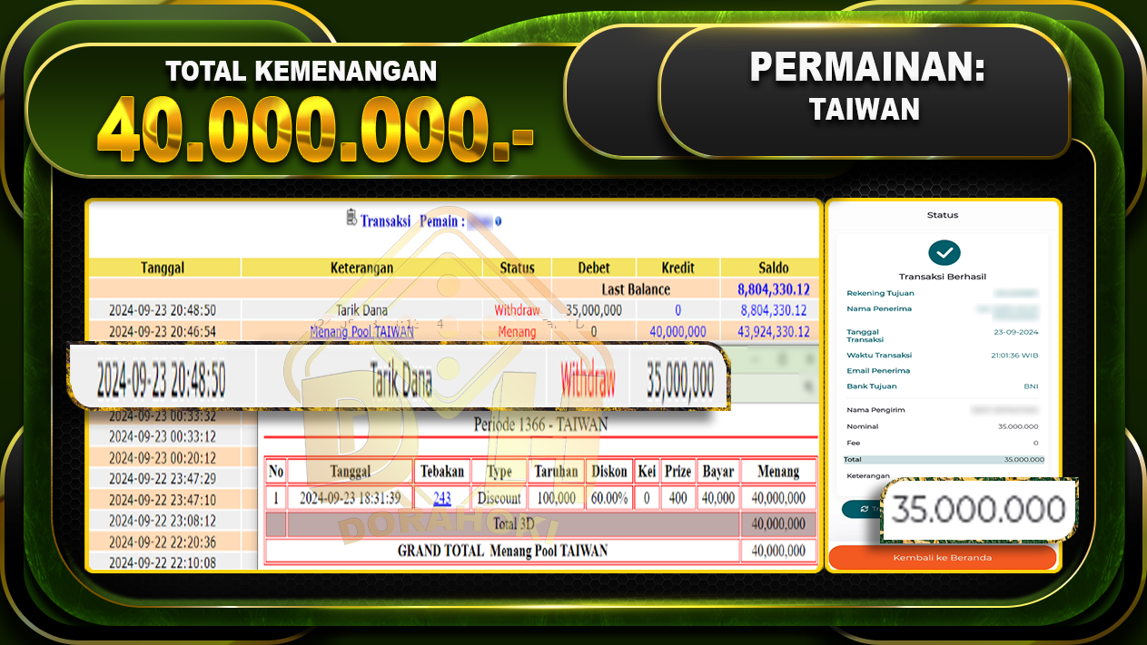 TOGEL TAIWAN Rp.40.000.000