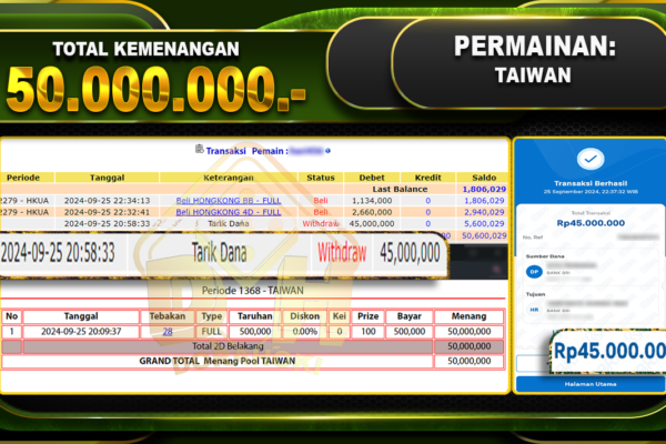 TOGEL TAIWAN Rp.50.000.000