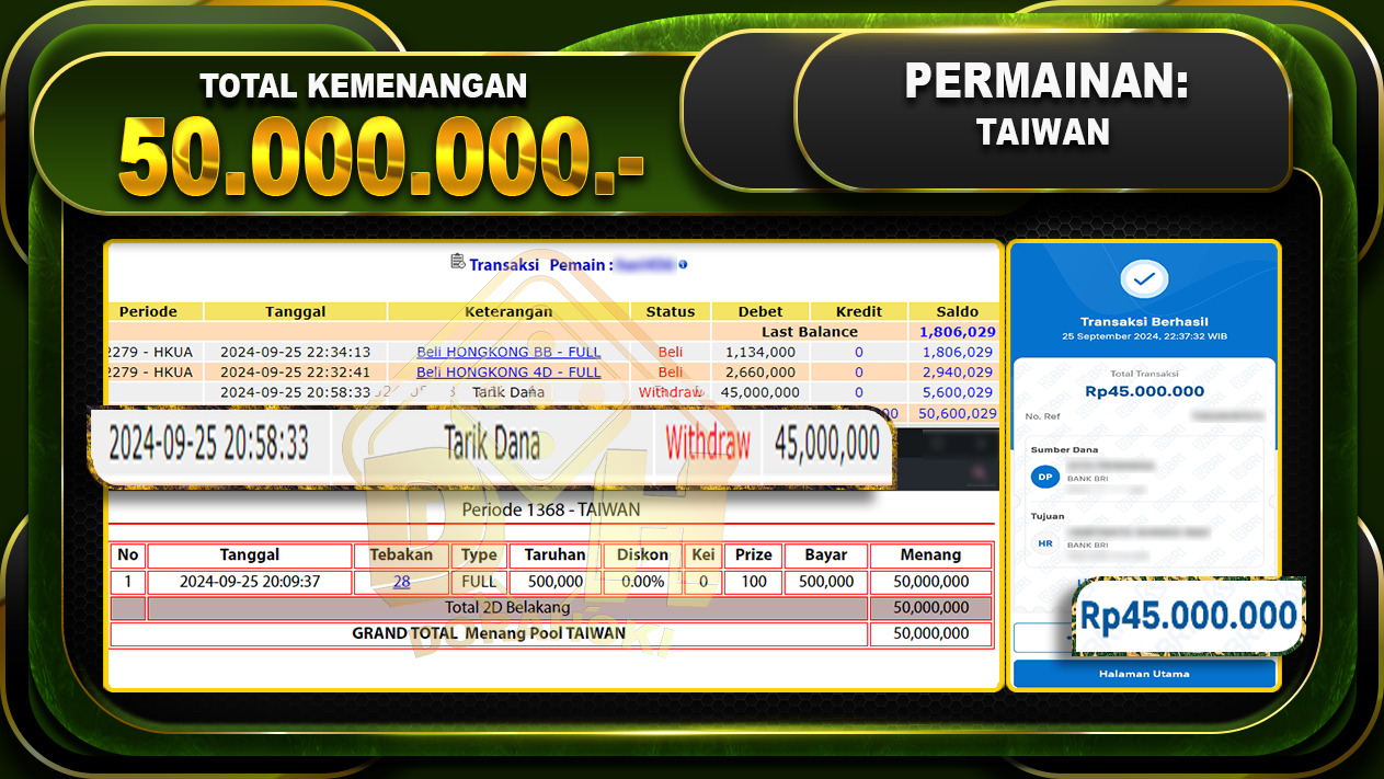 TOGEL TAIWAN Rp.50.000.000