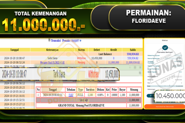 TOGEL FLORIDAEVE Rp.11.000.000