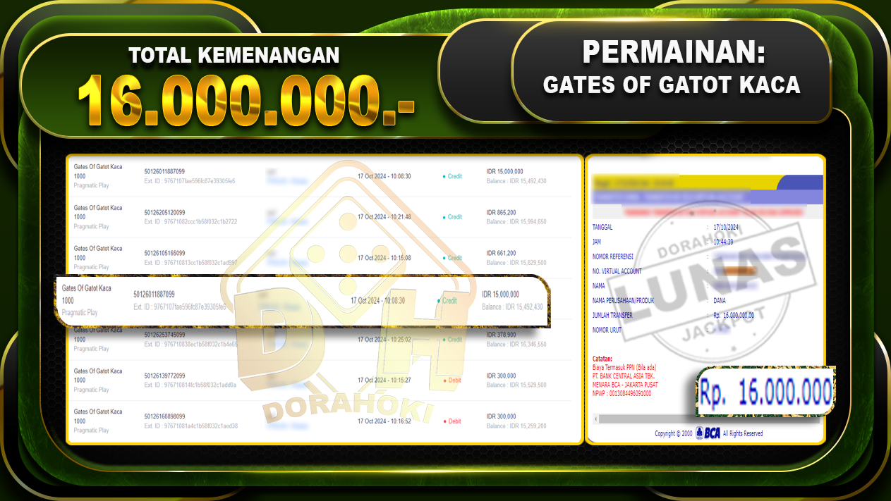 Gates Of Gatot Kaca Rp,16.000.000