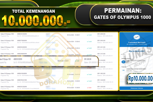 Gates Of Olympus 1000 Rp.10.000.000