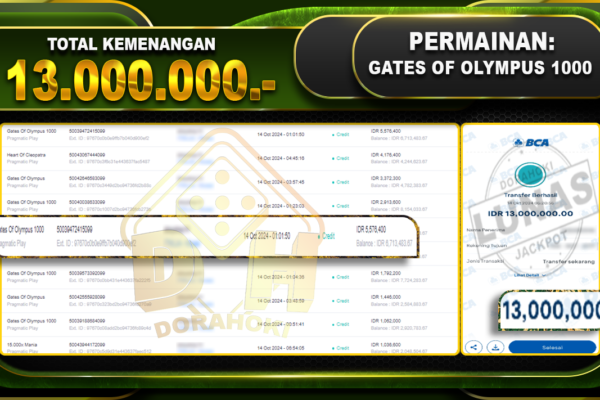 Gates Of Olympus 1000 Rp.13.000.000