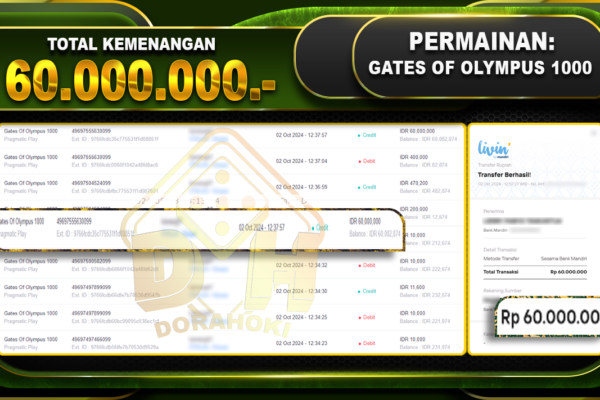 Gates Of Olympus 1000 Rp.60.000.000