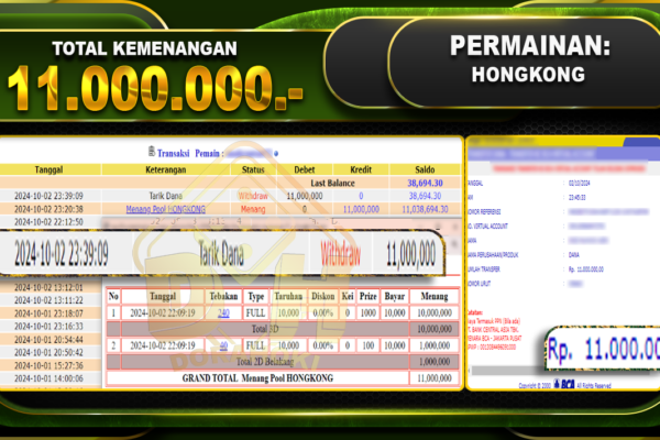 TOGEL HONGKONG Rp.11.000.000