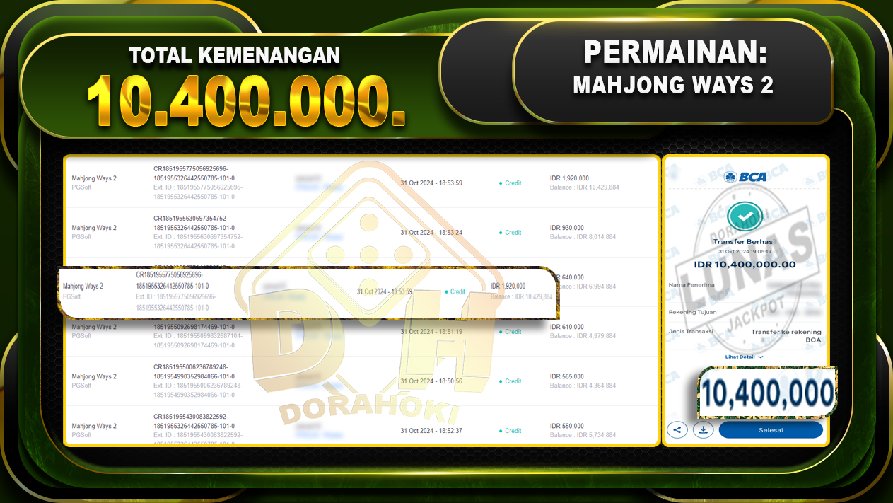 Mahjong Ways 2 Rp.10.400.000