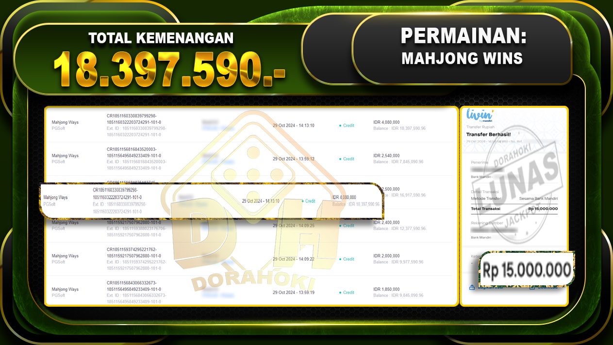 Mahjong Wins Rp.18.397.590