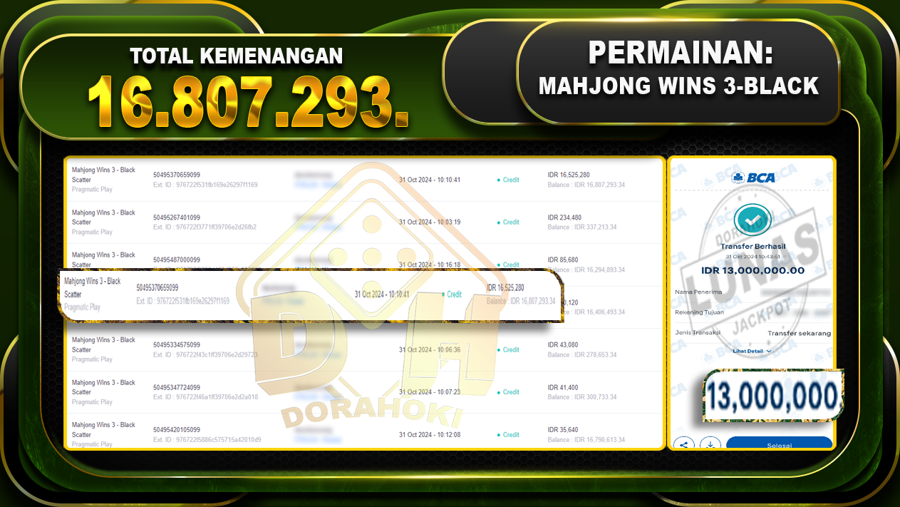 Mahjong Wins 3 - Black Scatter Rp.16.807.293