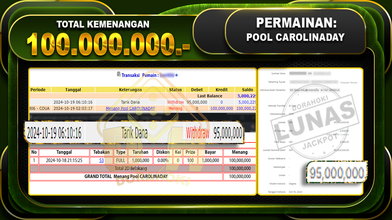 TOGEL CAROLINADAY Rp.100.000.000