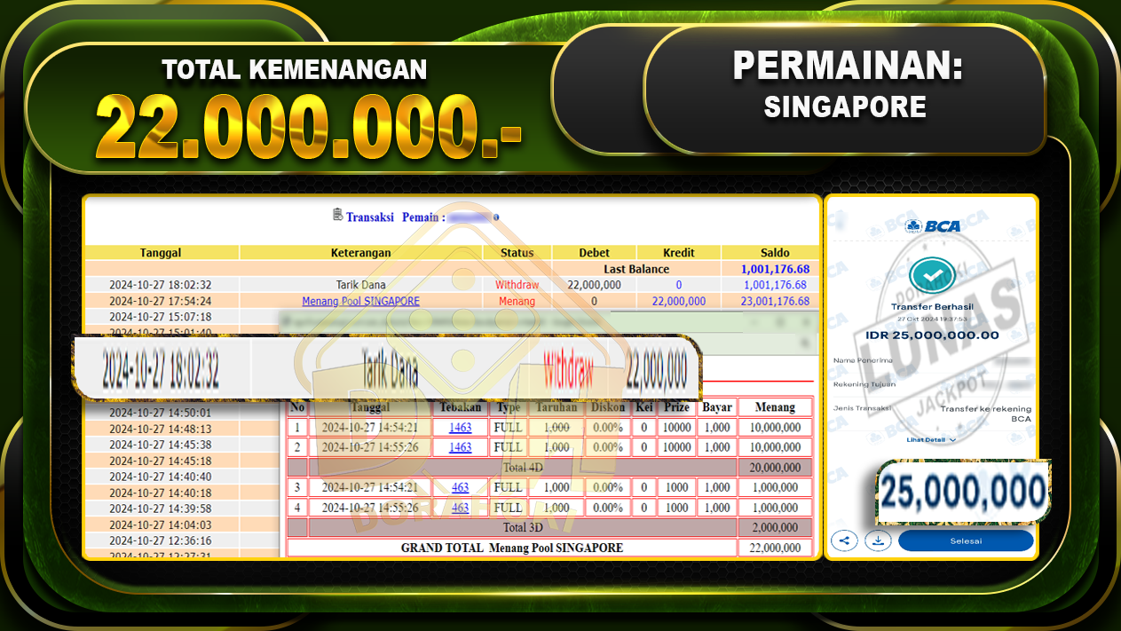 TOGEL SINGAPORE Rp.22.000.000