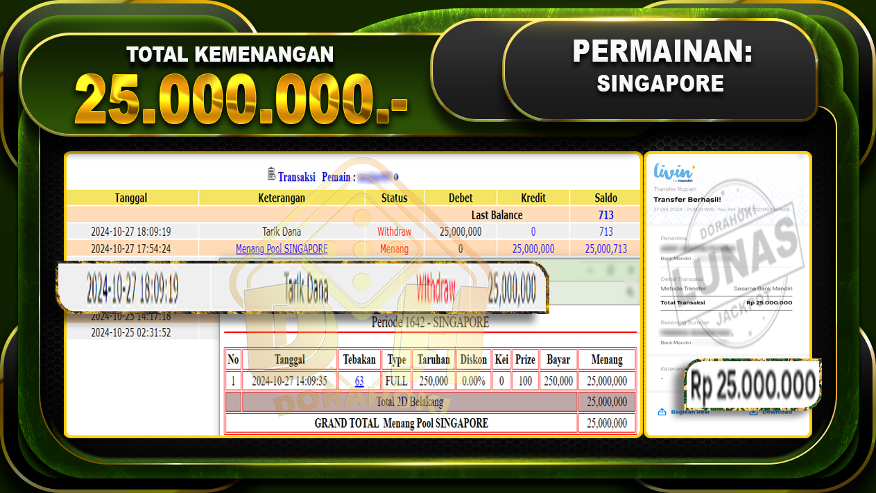 TOGEL SINGAPORE Rp.25.000.000