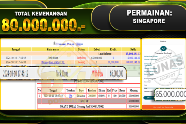 TOGEL SINGAPORE Rp.80.000.000