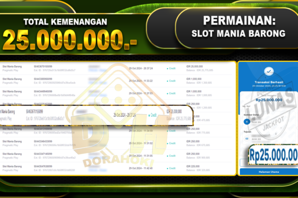 Slot Mania Barong Rp.25.000.000