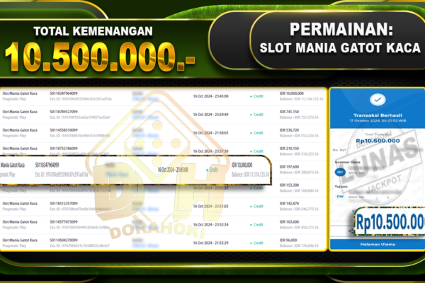 Slot Mania Gatot Kaca Rp,10.500.000