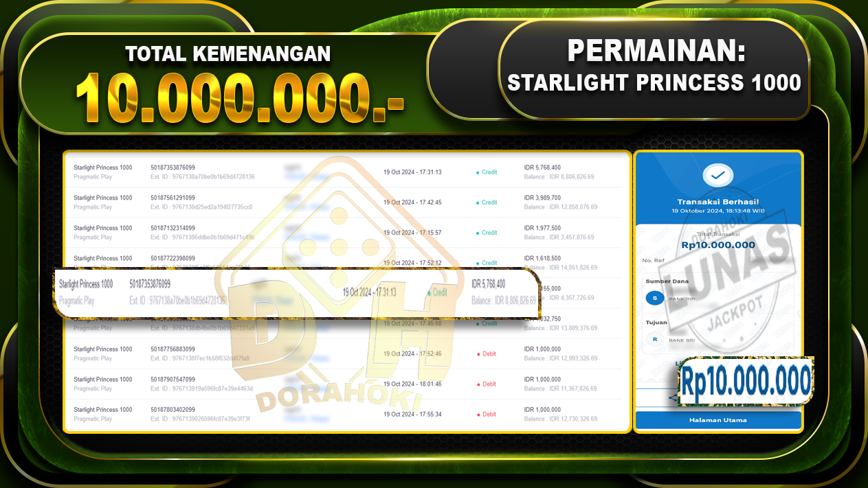 Starlight Princess 1000 Rp.10.000.000