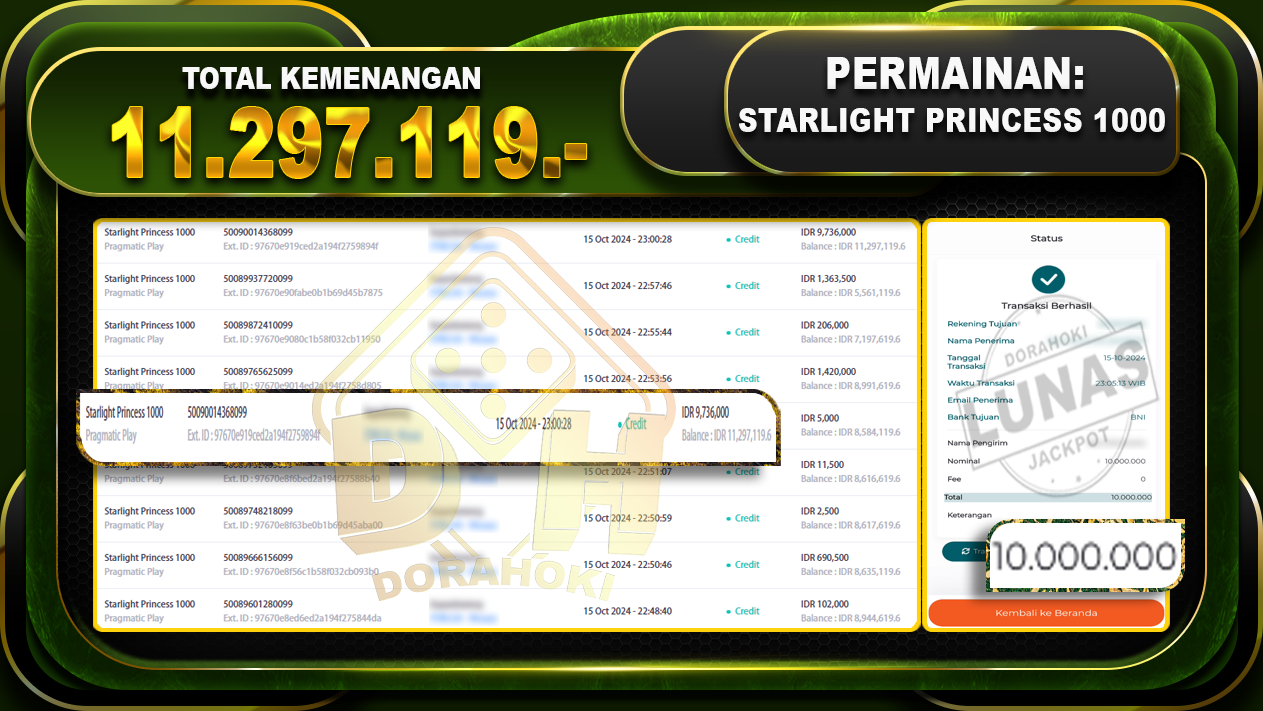 Starlight Princess 1000 Rp.11.297.119