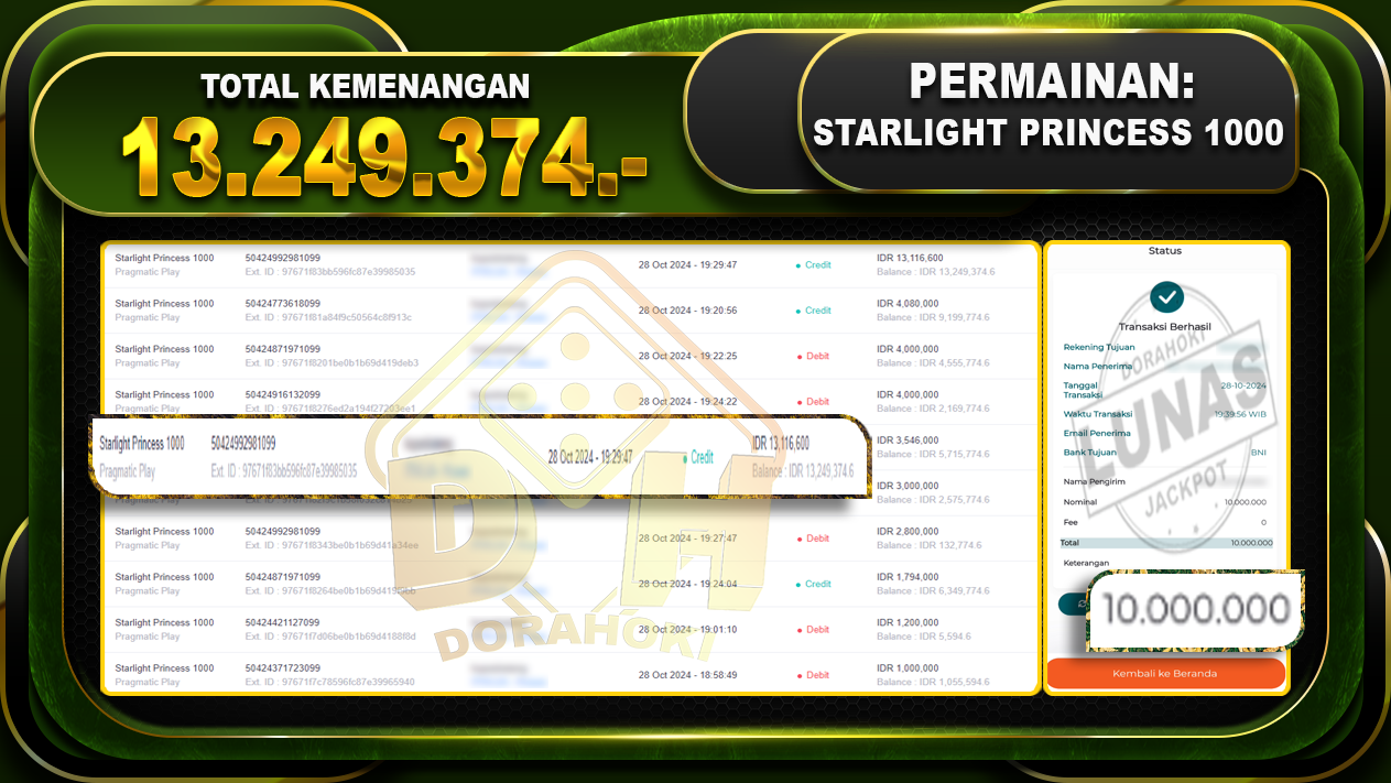 Starlight Princess 1000 Rp.13.249.374