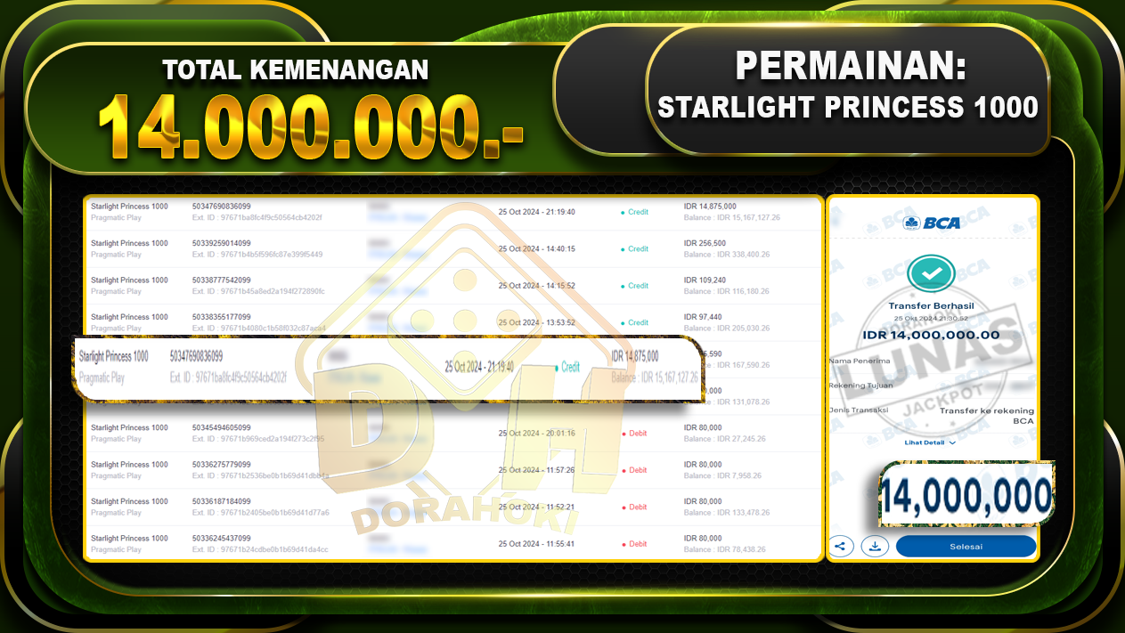 Starlight Princess 1000 Rp.14.000.000