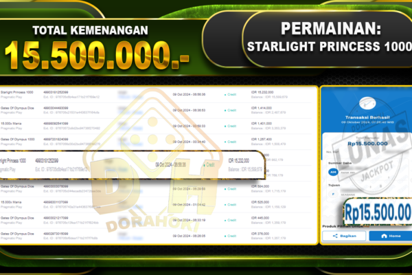 Starlight Princess 1000 Rp.15.500.000