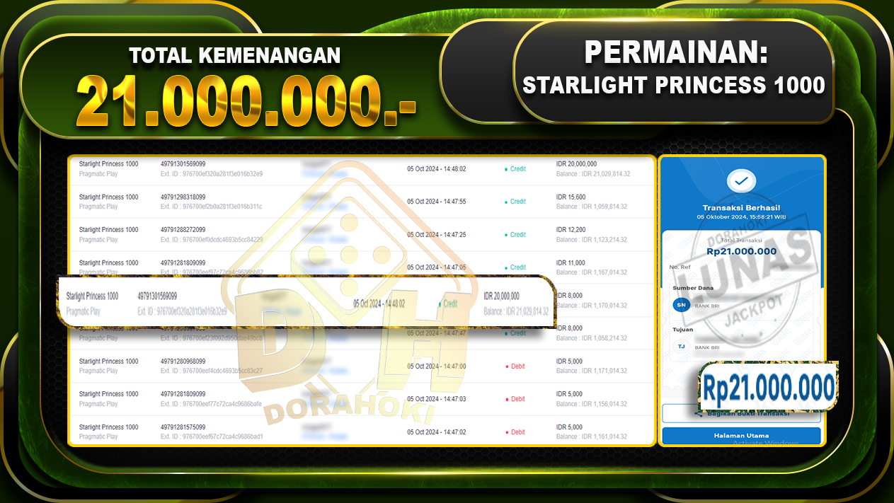 Starlight Princess 1000 Rp.21.000.000