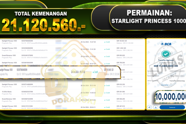 Starlight Princess 1000 Rp 21.120.560