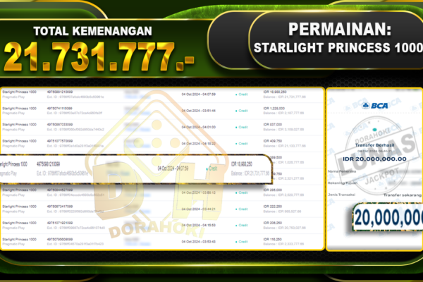 Starlight Princess 1000 Rp.21.731.777