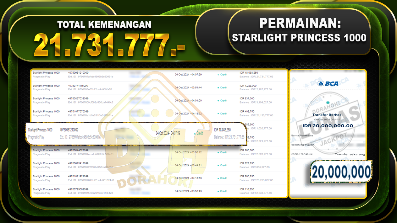 Starlight Princess 1000 Rp.21.731.777