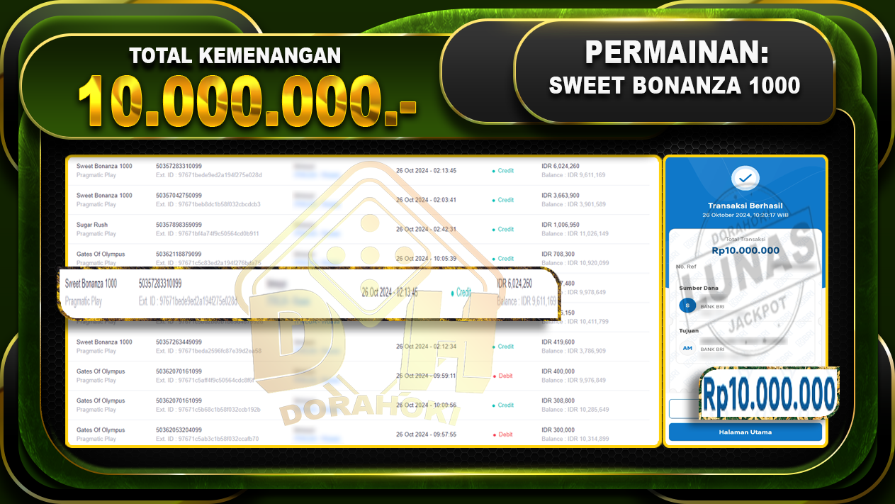 Sweet Bonanza 1000 Rp.10.000.000