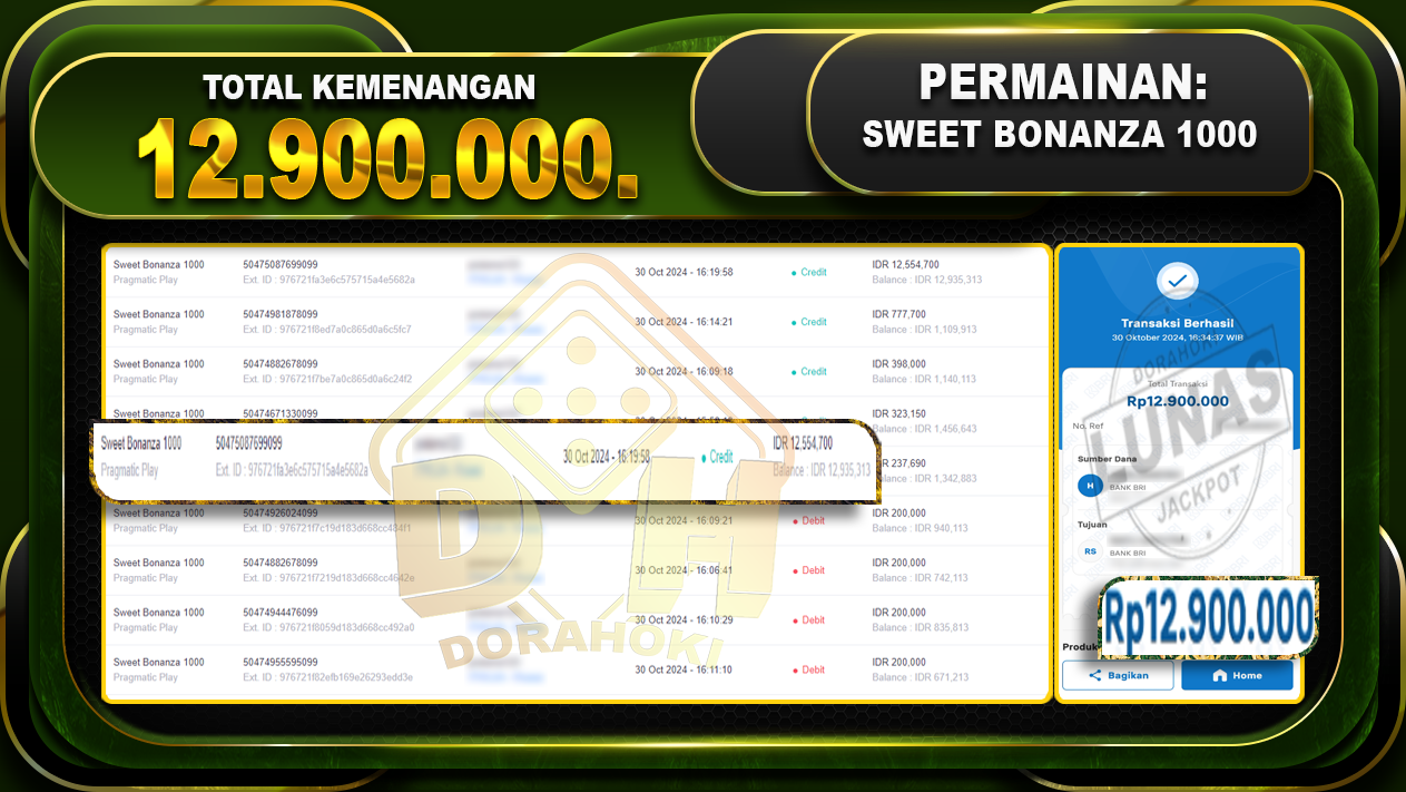 Sweet Bonanza 1000 Rp.12.900.000