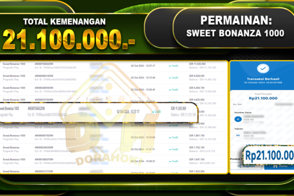 Sweet Bonanza 1000 Rp.21.100.000