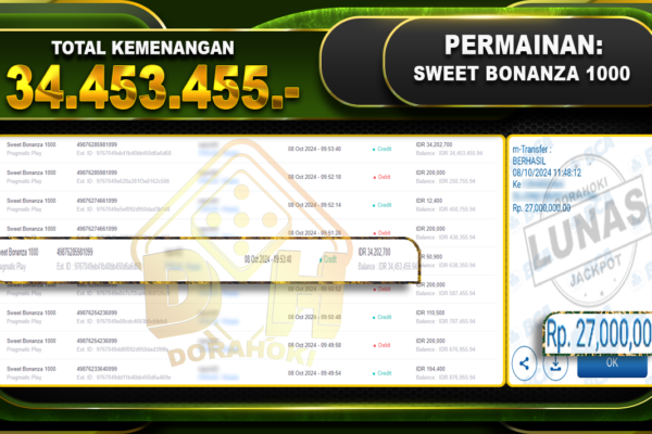 Sweet Bonanza 1000 Rp.34.453.455