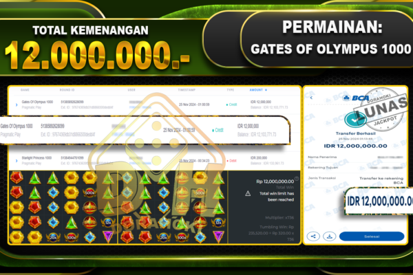 GATES OF OLYMPUS 1000 Rp.12.000.000.-