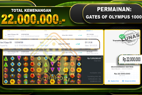 GATES OF OLYMPUS 1000 Rp.22.000.000.-