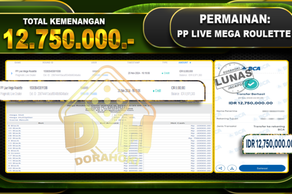 PP LIVE MEGA ROULETTE Rp.12.750.000